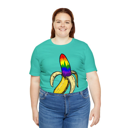 Rainbow Banana Unisex Jersey Short Sleeve Tee