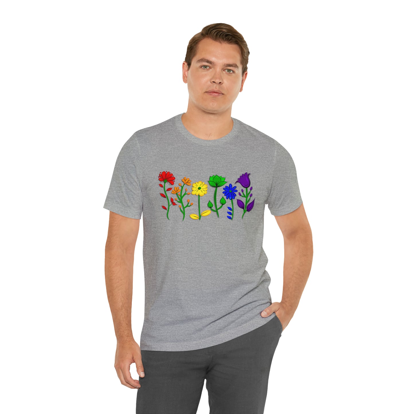 Rainbow Flowers Unisex Tshirt