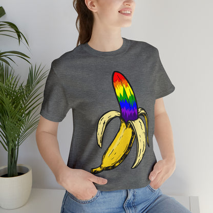 Rainbow Banana Unisex Jersey Short Sleeve Tee