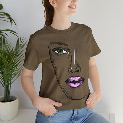 A vibrant and captivating t-shirt featuring an artistic depiction of a beautiful woman. The design celebrates the diverse beauty of women and their empowering presence. The colors and details of the artwork make it a true standout piece. Perfect for making a fashion statement and embracing the beauty within.