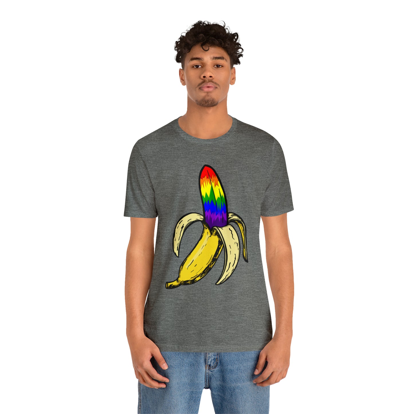 Rainbow Banana Unisex Jersey Short Sleeve Tee