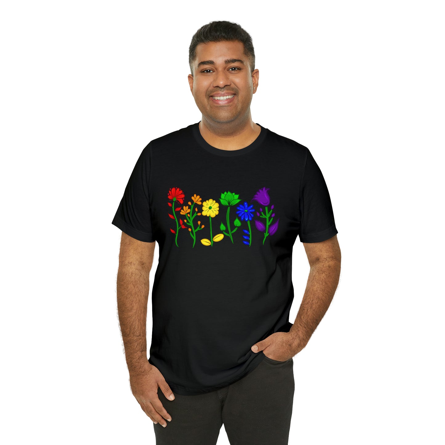 Rainbow Flowers Unisex Tshirt