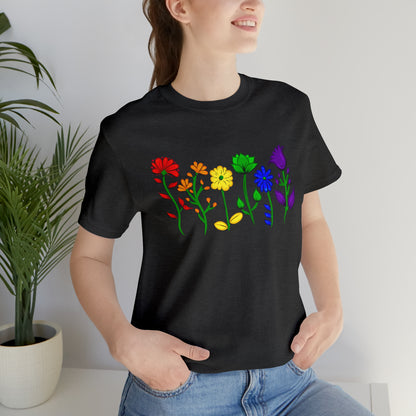 Rainbow Flowers Unisex Tshirt