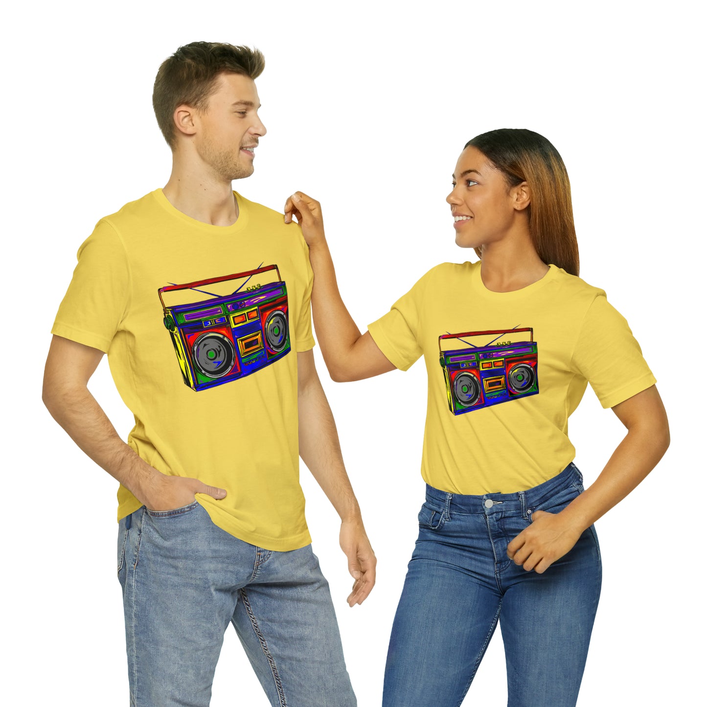 Rainbow Full Color Boombox Unisex Heavy Cotton Tee