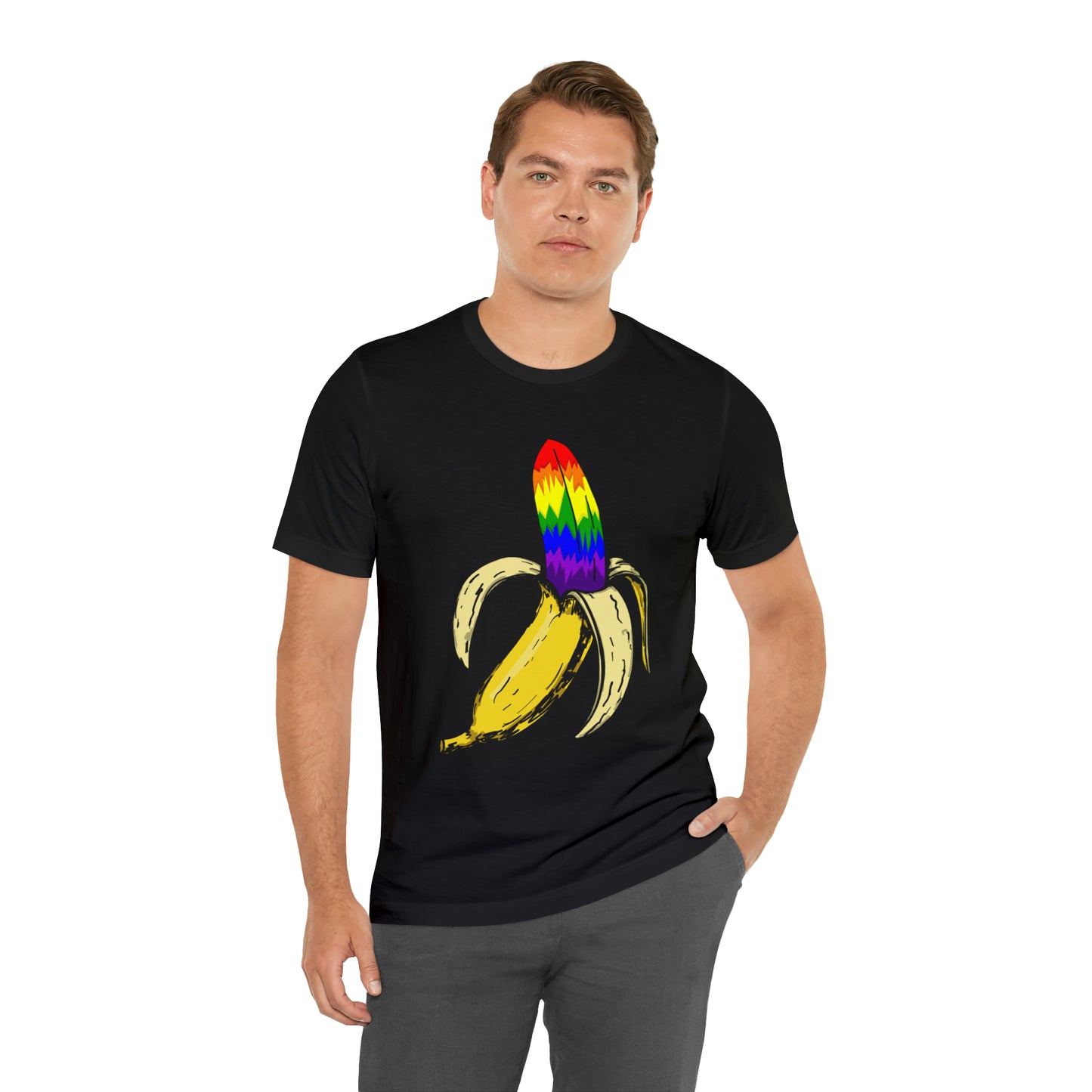 Rainbow Banana Unisex Jersey Short Sleeve Tee