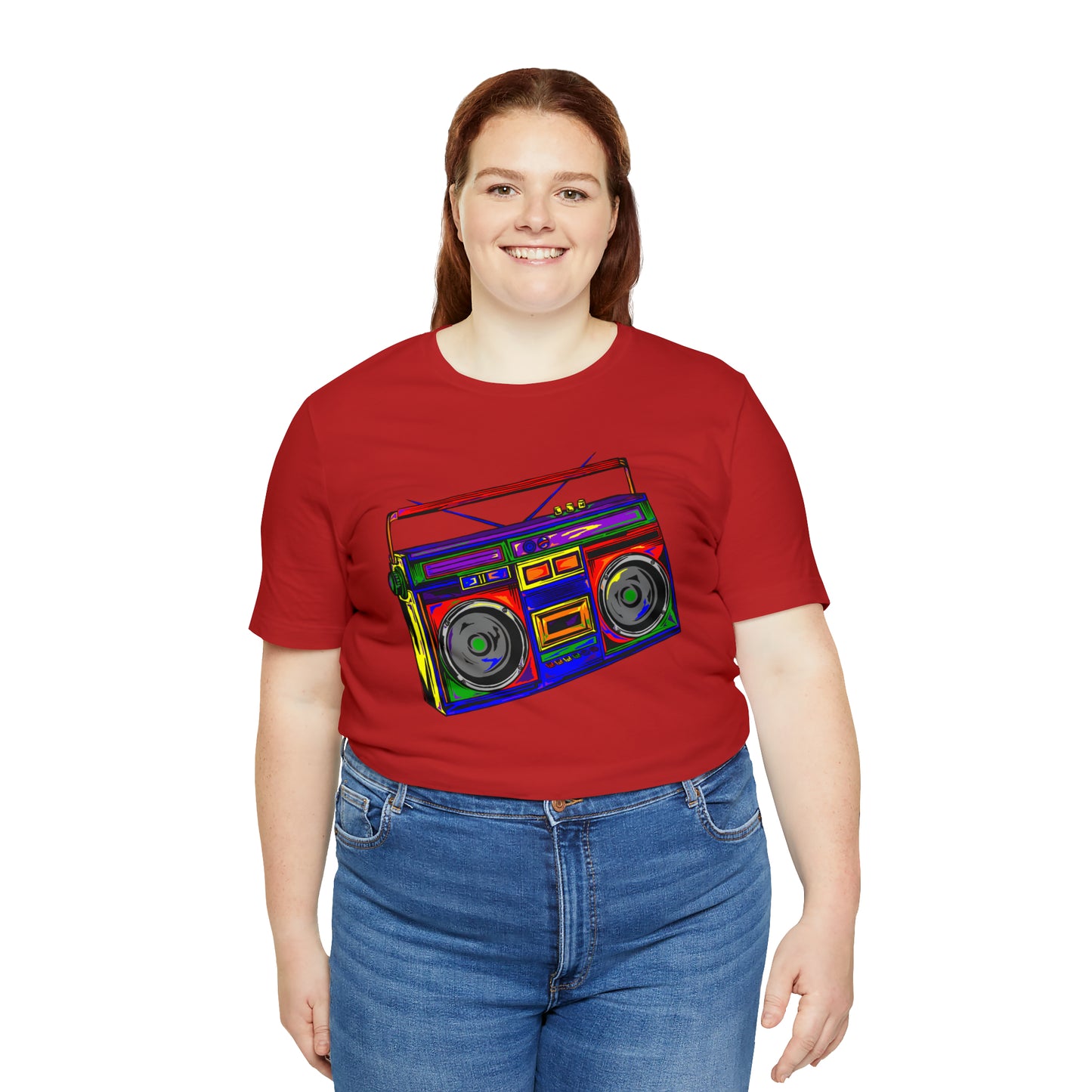 Rainbow Full Color Boombox Unisex Heavy Cotton Tee