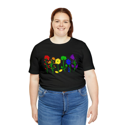 Rainbow Flowers Unisex Tshirt