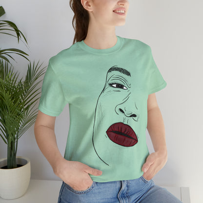 A t-shirt featuring an illustration of a compassionate and nurturing woman. The design showcases a caring woman, symbolizing empathy and kindness. This t-shirt serves as a visual representation of the importance of compassion and caring for others.