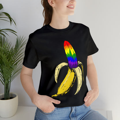 Rainbow Banana Unisex Jersey Short Sleeve Tee