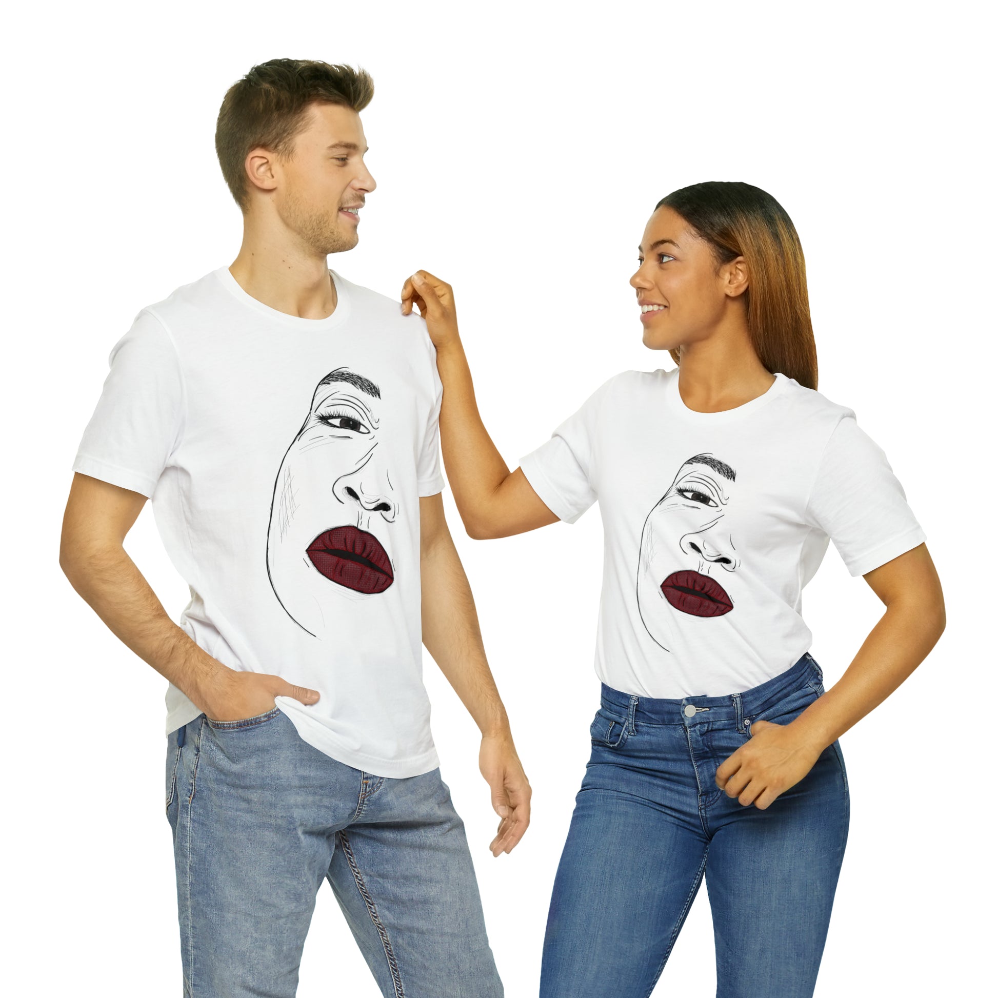 A t-shirt featuring an illustration of a compassionate and nurturing woman. The design showcases a caring woman, symbolizing empathy and kindness. This t-shirt serves as a visual representation of the importance of compassion and caring for others.