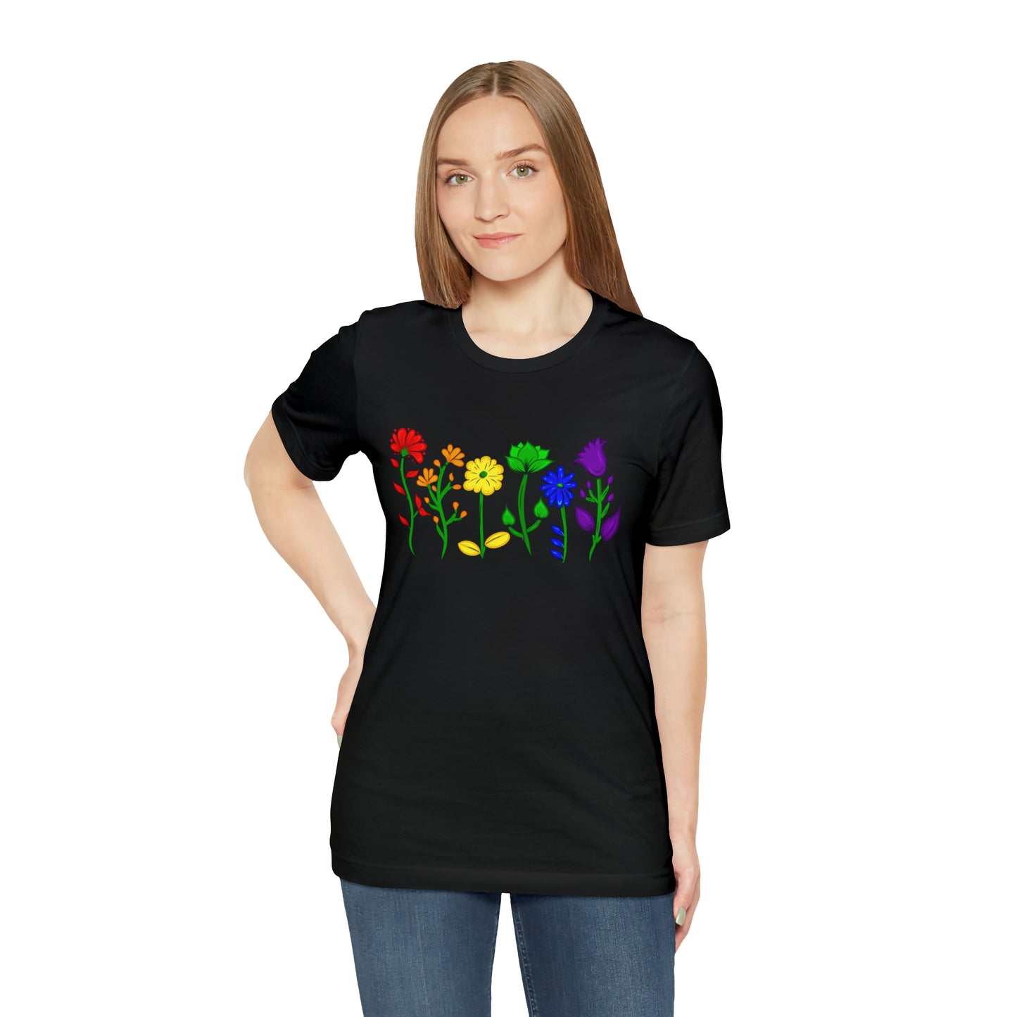 Rainbow Flowers Unisex Tshirt