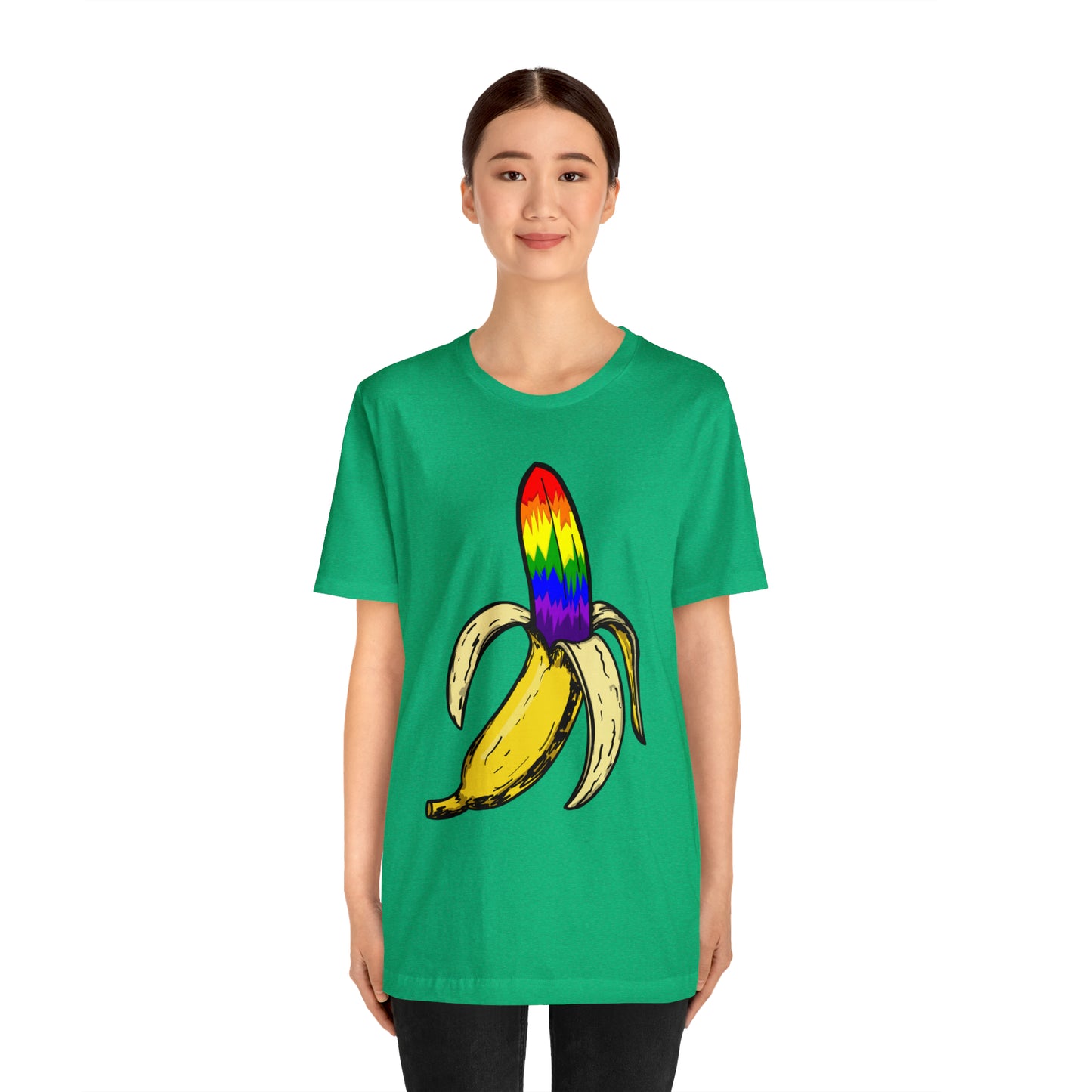 Rainbow Banana Unisex Jersey Short Sleeve Tee