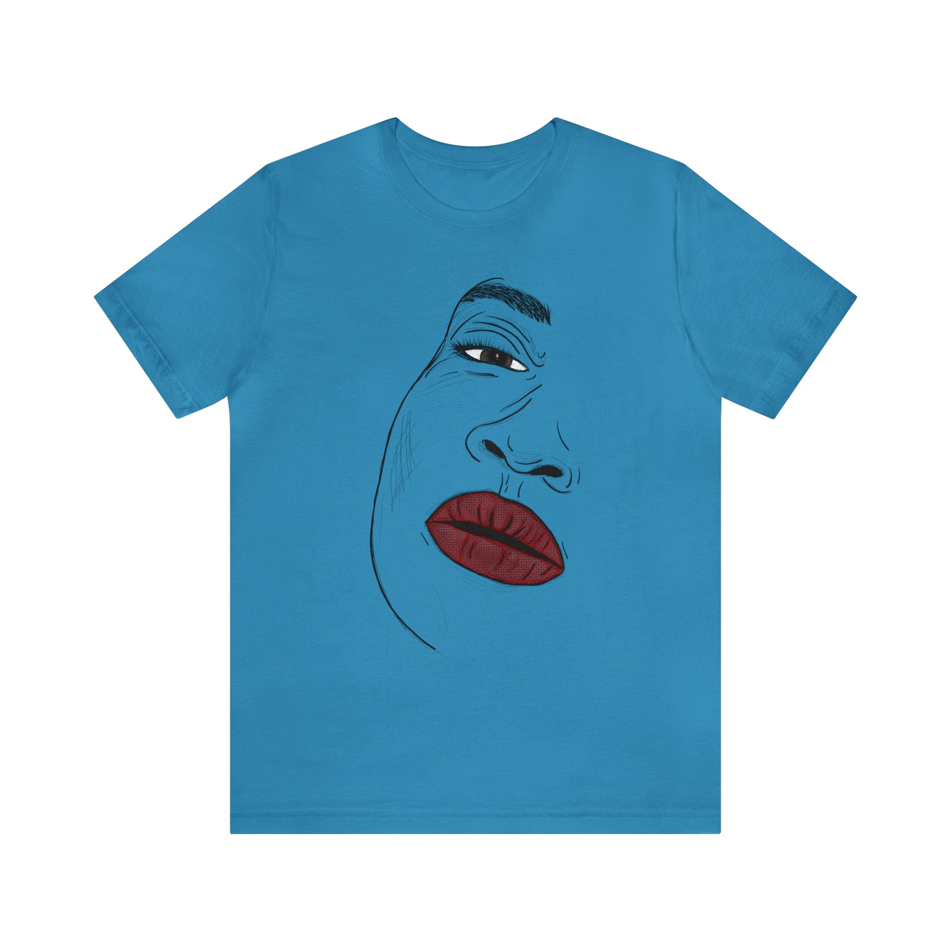 A t-shirt featuring an illustration of a compassionate and nurturing woman. The design showcases a caring woman, symbolizing empathy and kindness. This t-shirt serves as a visual representation of the importance of compassion and caring for others.