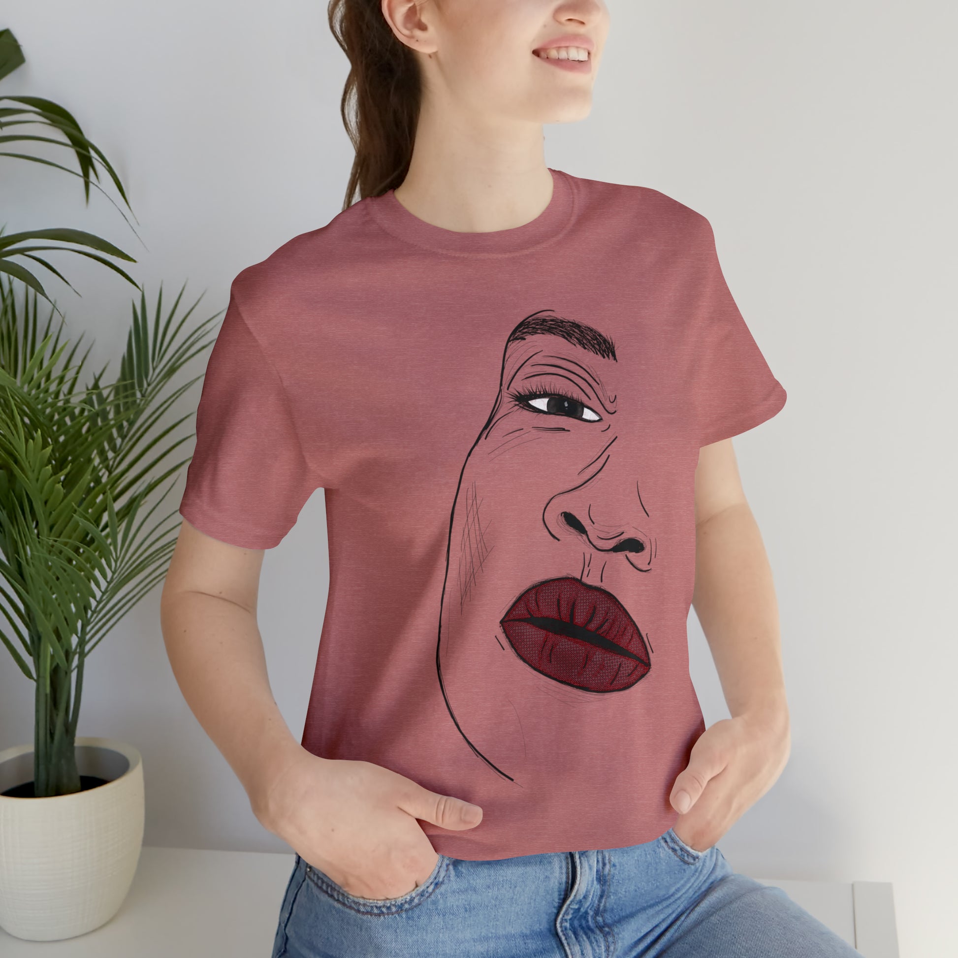 A t-shirt featuring an illustration of a compassionate and nurturing woman. The design showcases a caring woman, symbolizing empathy and kindness. This t-shirt serves as a visual representation of the importance of compassion and caring for others.