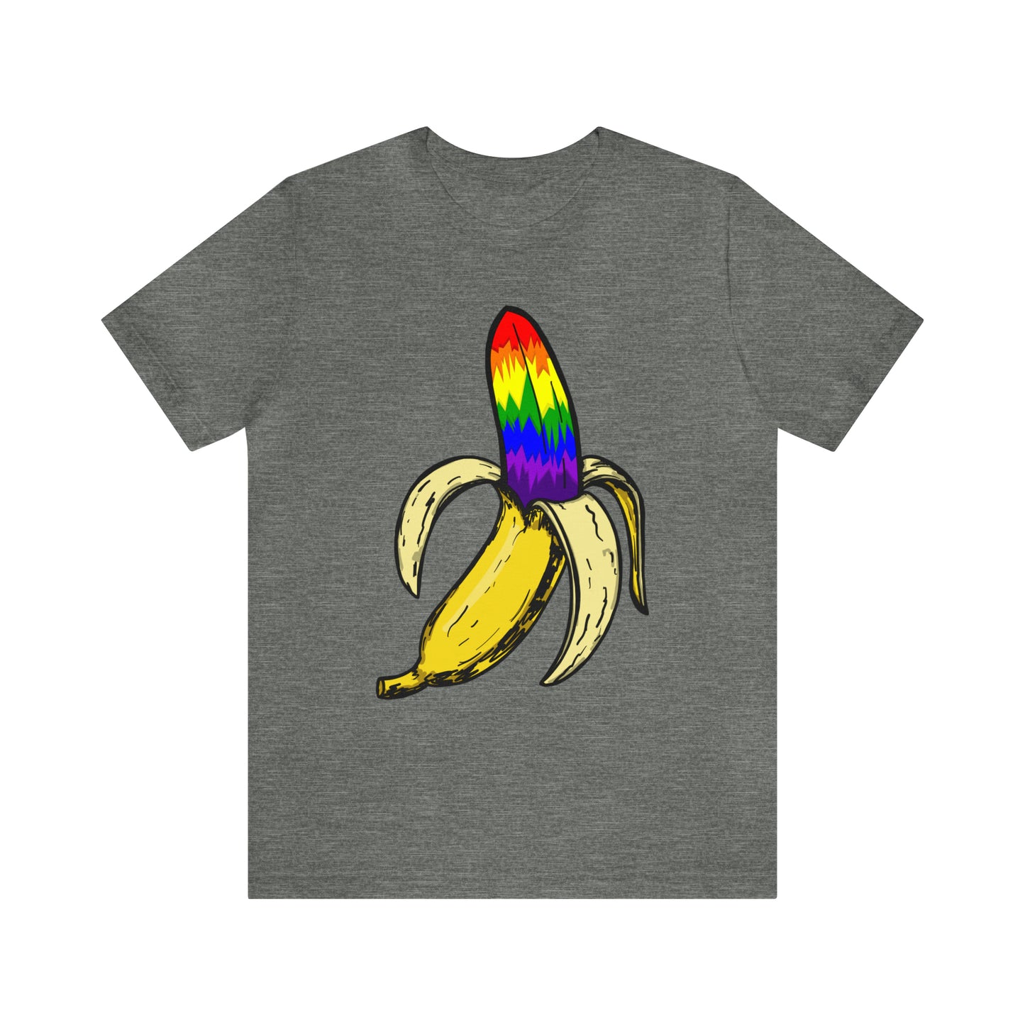 Rainbow Banana Unisex Jersey Short Sleeve Tee