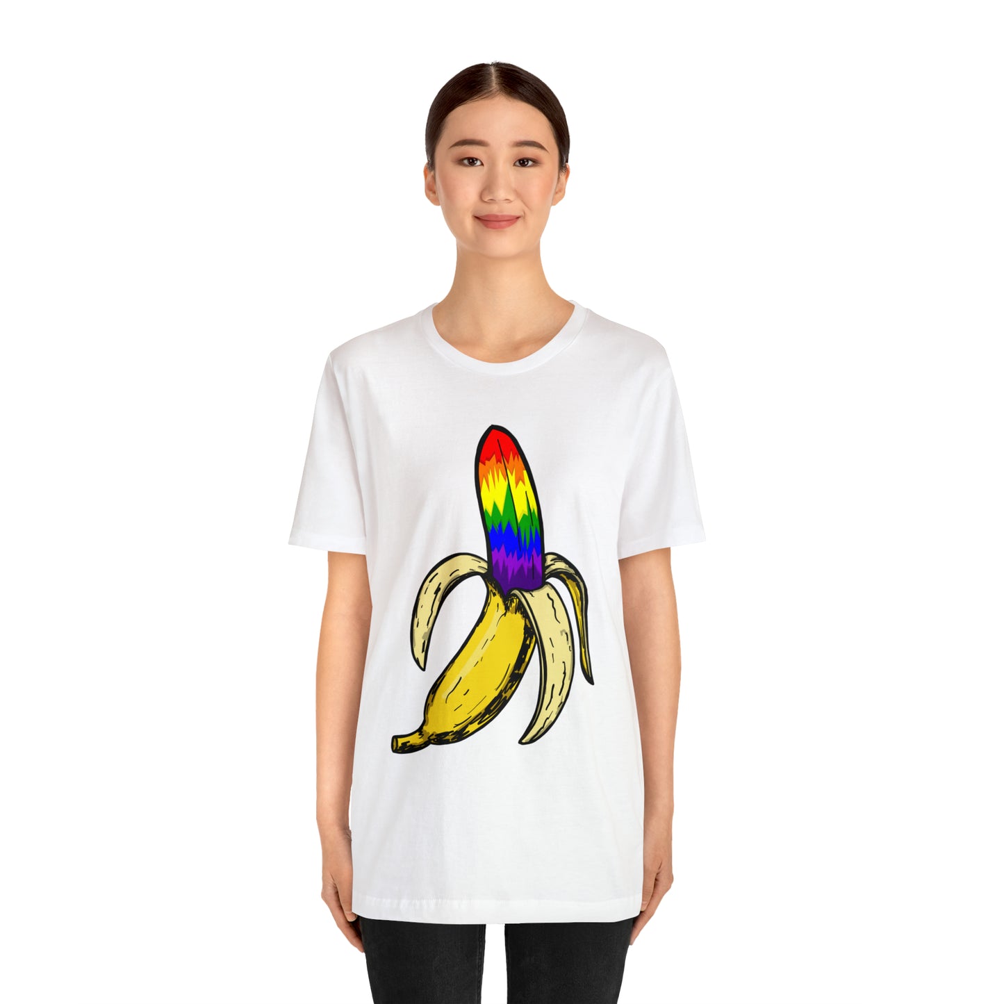 Rainbow Banana Unisex Jersey Short Sleeve Tee