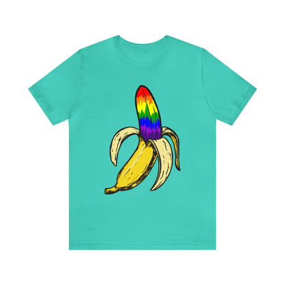 Rainbow Banana Unisex Jersey Short Sleeve Tee