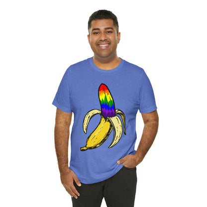 Rainbow Banana Unisex Jersey Short Sleeve Tee