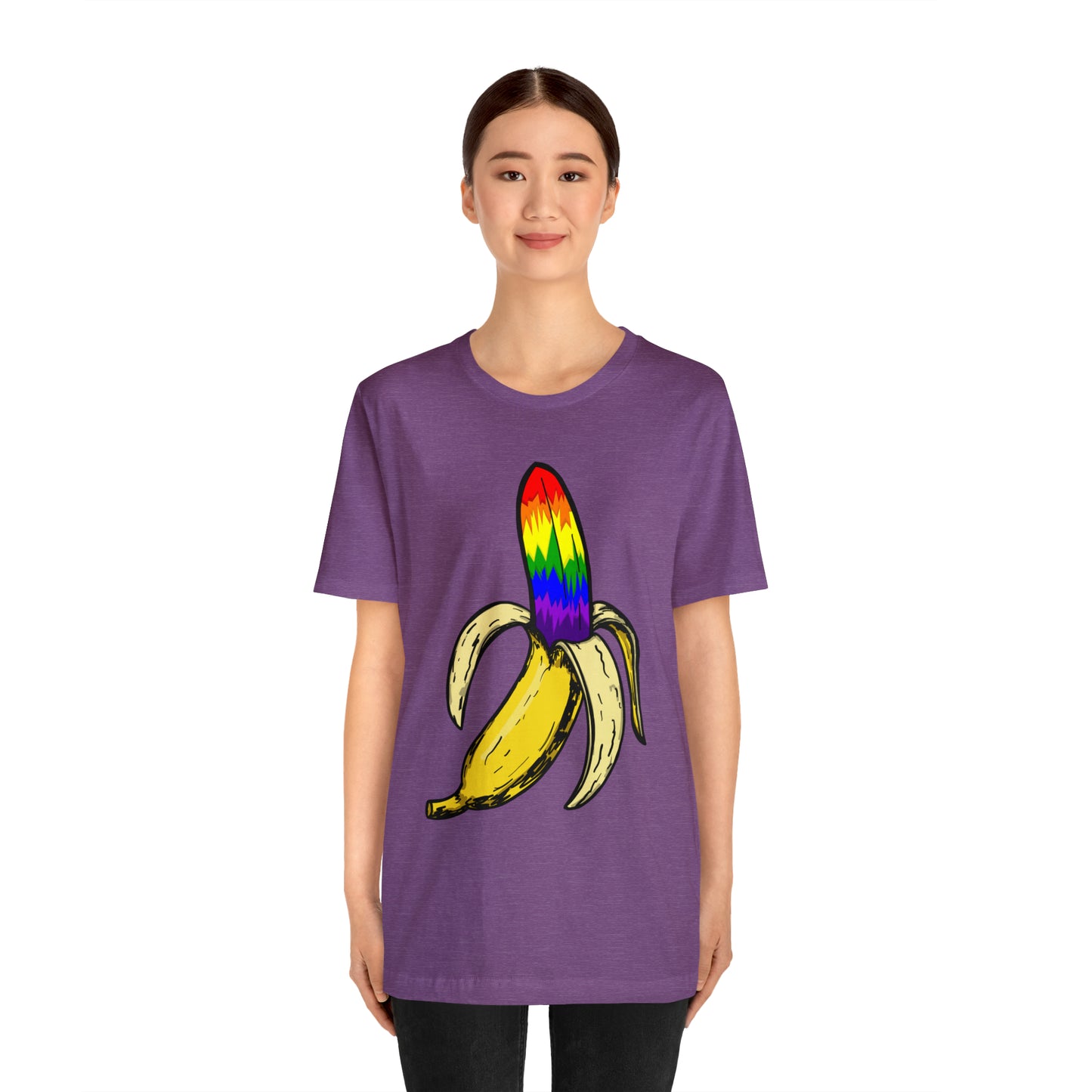 Rainbow Banana Unisex Jersey Short Sleeve Tee