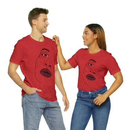 A t-shirt featuring an illustration of a compassionate and nurturing woman. The design showcases a caring woman, symbolizing empathy and kindness. This t-shirt serves as a visual representation of the importance of compassion and caring for others.