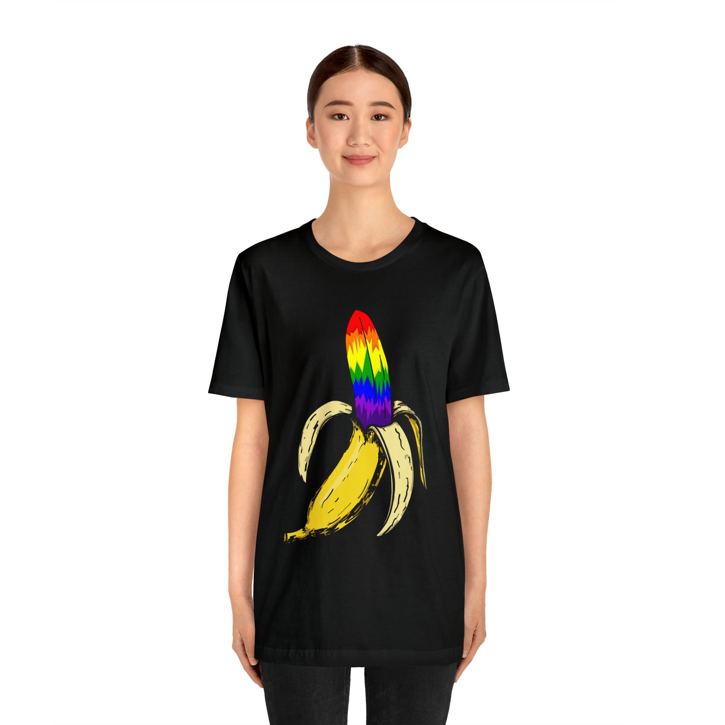 Rainbow Banana Unisex Jersey Short Sleeve Tee