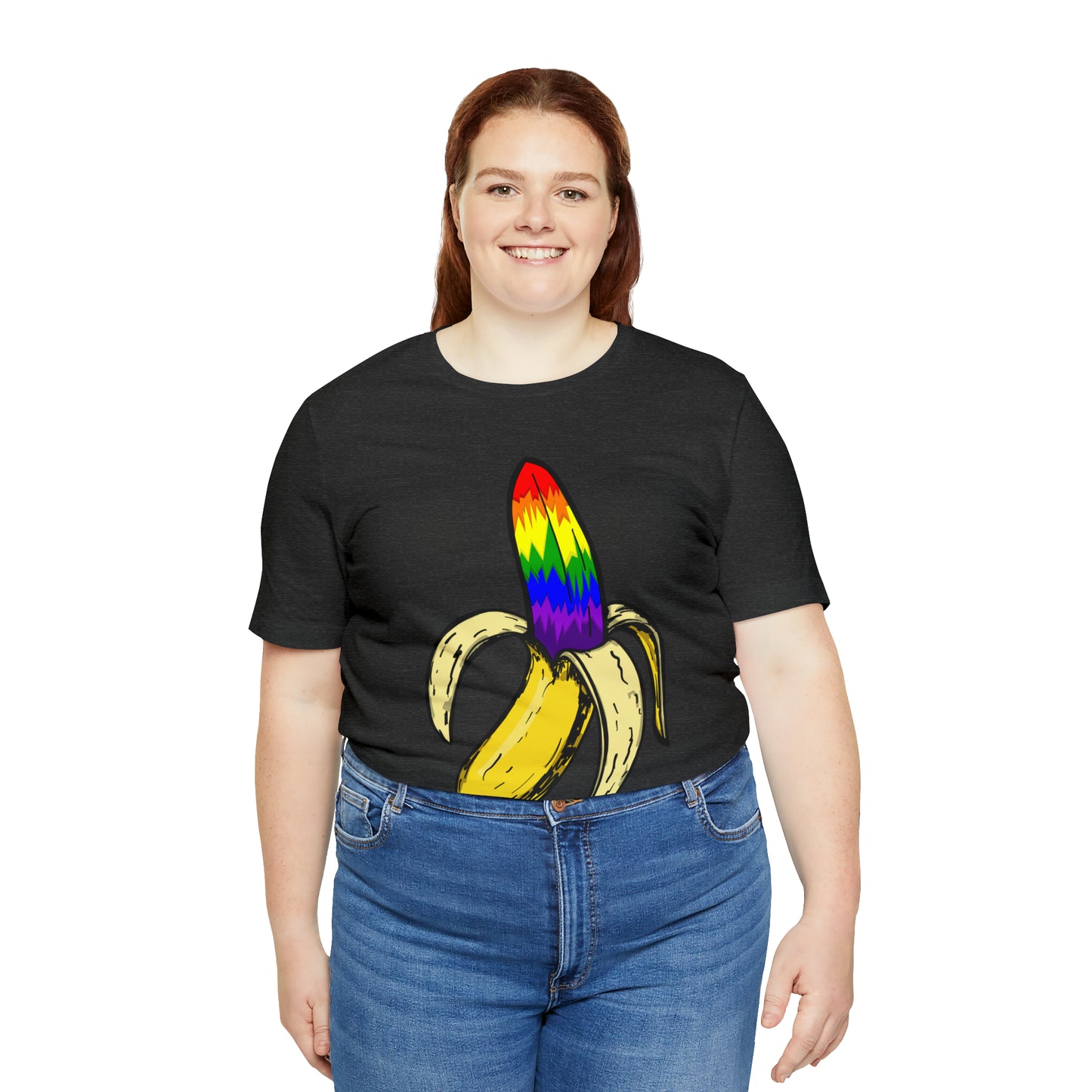 Rainbow Banana Unisex Jersey Short Sleeve Tee