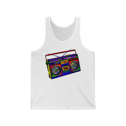 Rainbow Boombox Unisex Jersey Tank