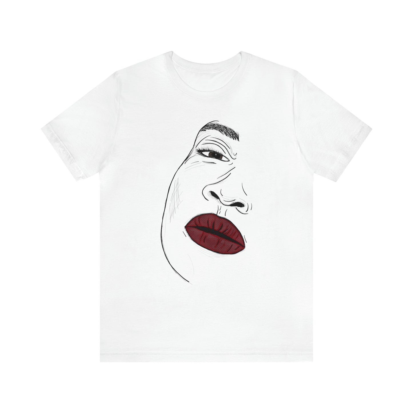 A t-shirt featuring an illustration of a compassionate and nurturing woman. The design showcases a caring woman, symbolizing empathy and kindness. This t-shirt serves as a visual representation of the importance of compassion and caring for others.