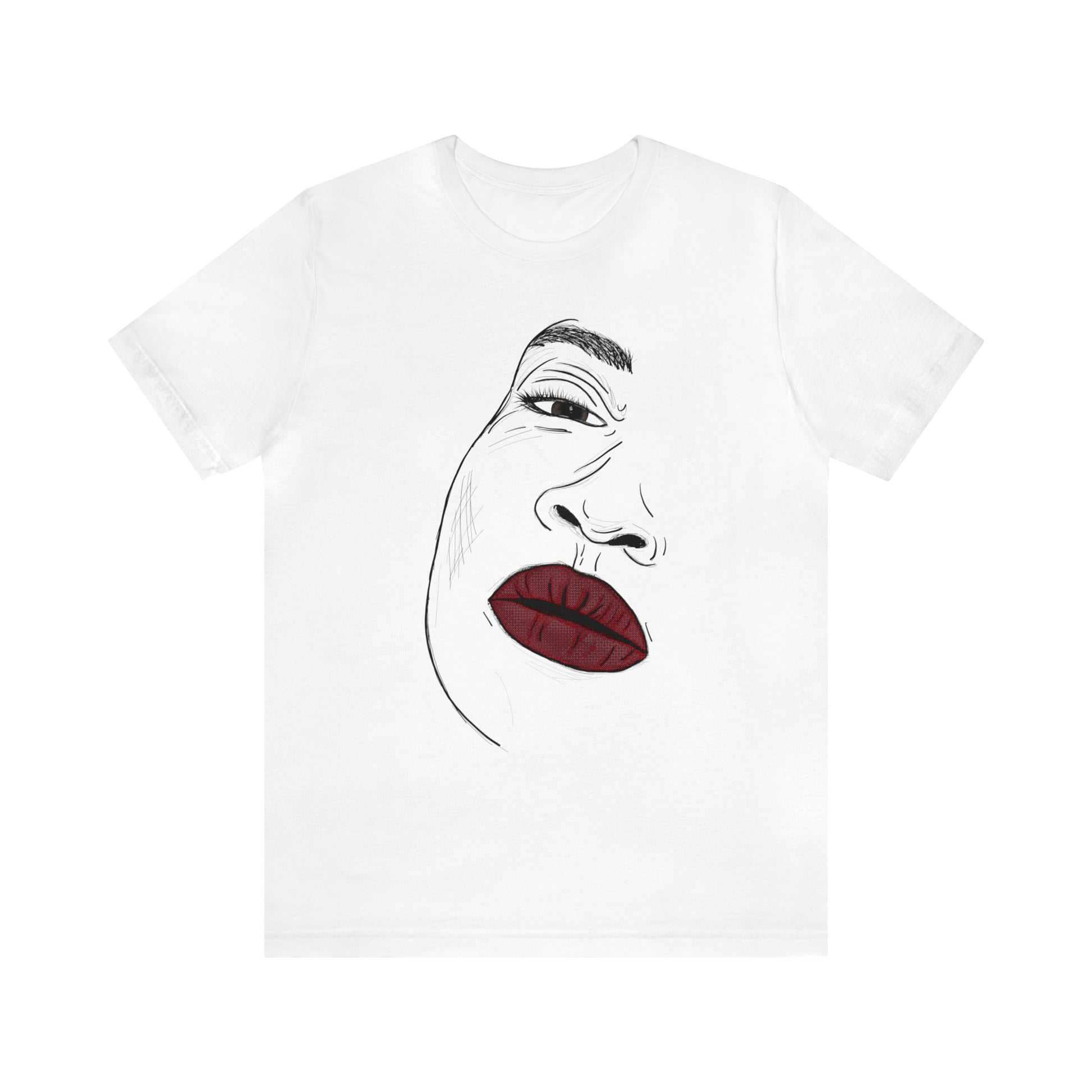 A t-shirt featuring an illustration of a compassionate and nurturing woman. The design showcases a caring woman, symbolizing empathy and kindness. This t-shirt serves as a visual representation of the importance of compassion and caring for others.