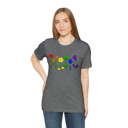 Rainbow Flowers Unisex Tshirt