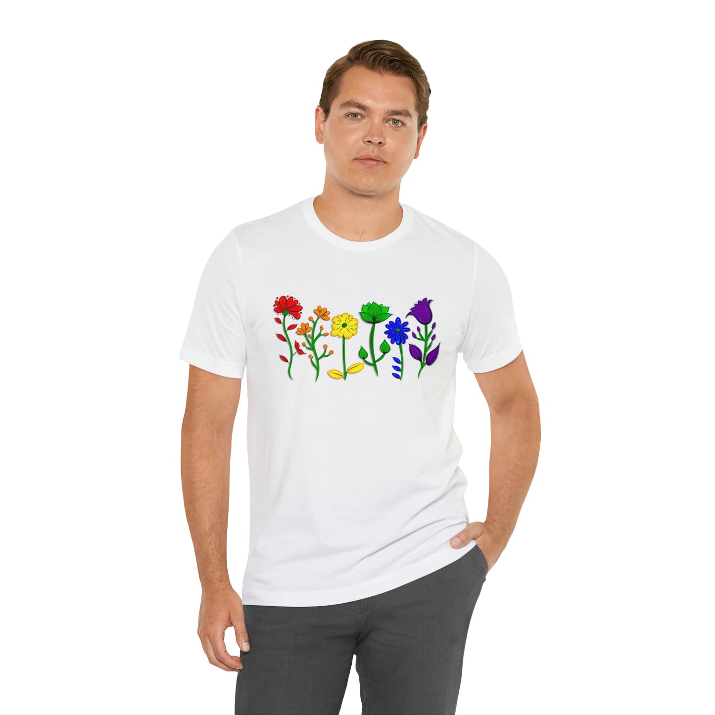 Rainbow Flowers Unisex Tshirt