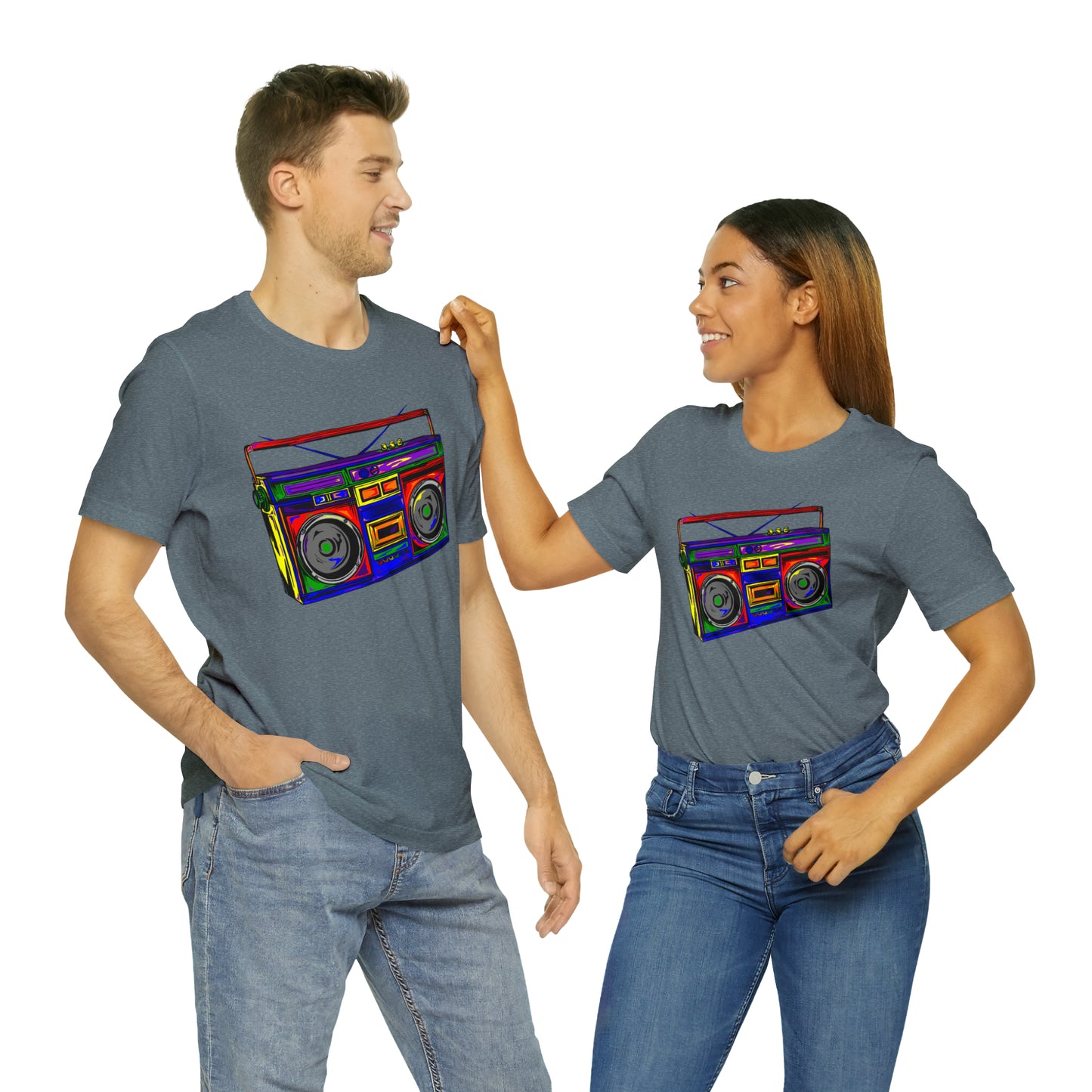 Rainbow Full Color Boombox Unisex Heavy Cotton Tee