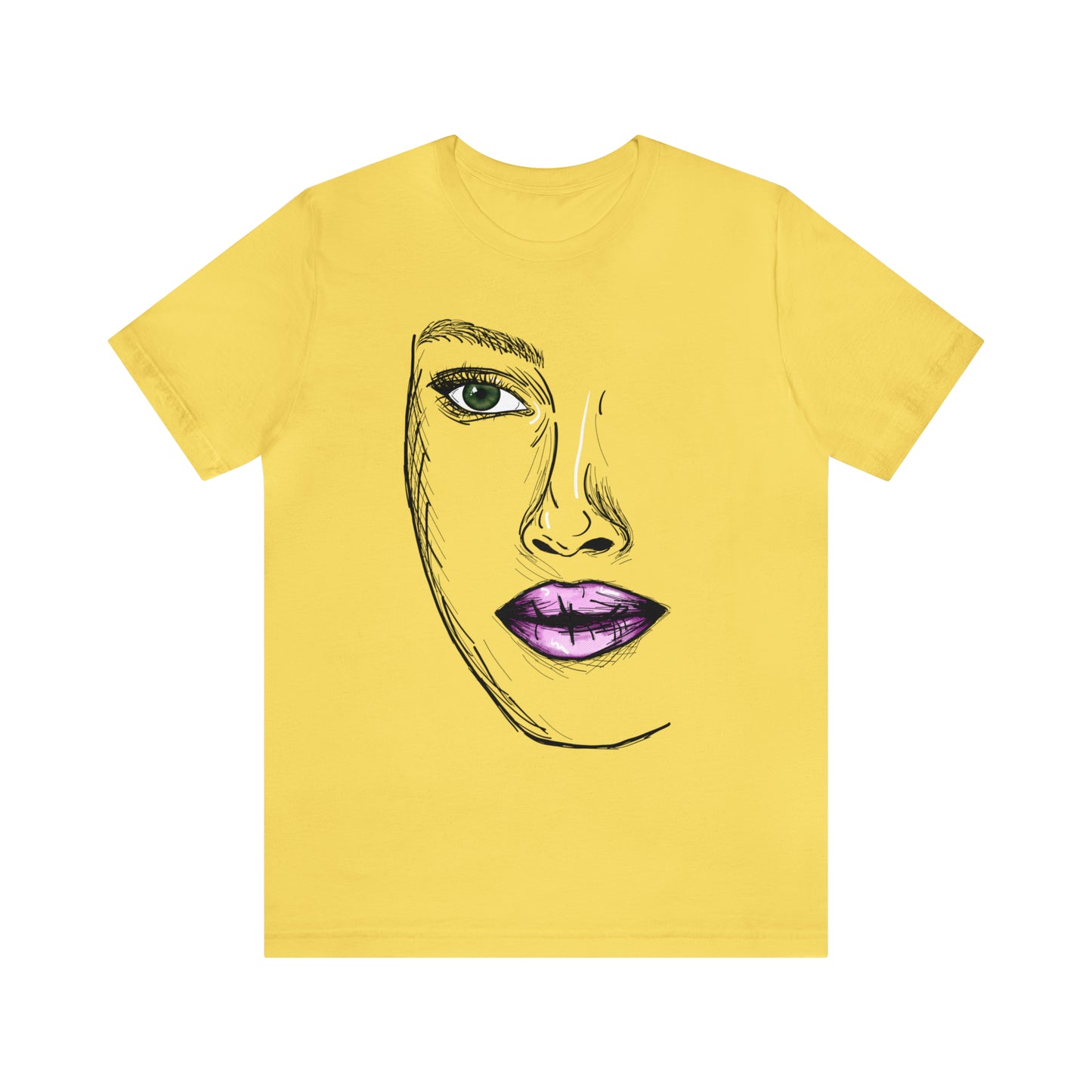 A vibrant and captivating t-shirt featuring an artistic depiction of a beautiful woman. The design celebrates the diverse beauty of women and their empowering presence. The colors and details of the artwork make it a true standout piece. Perfect for making a fashion statement and embracing the beauty within.