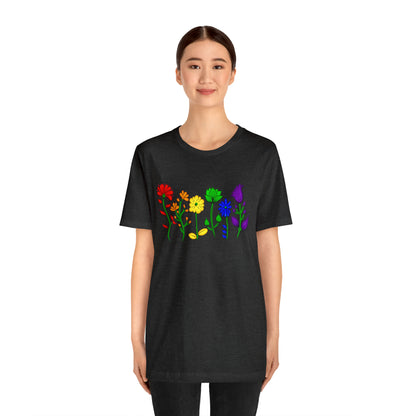 Rainbow Flowers Unisex Tshirt