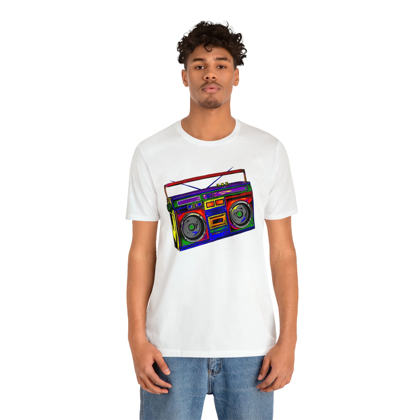 Rainbow Full Color Boombox Unisex Heavy Cotton Tee