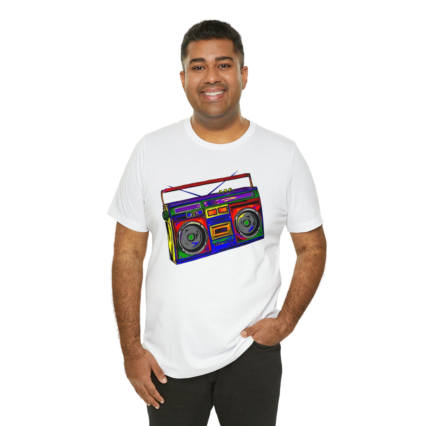 Rainbow Full Color Boombox Unisex Heavy Cotton Tee