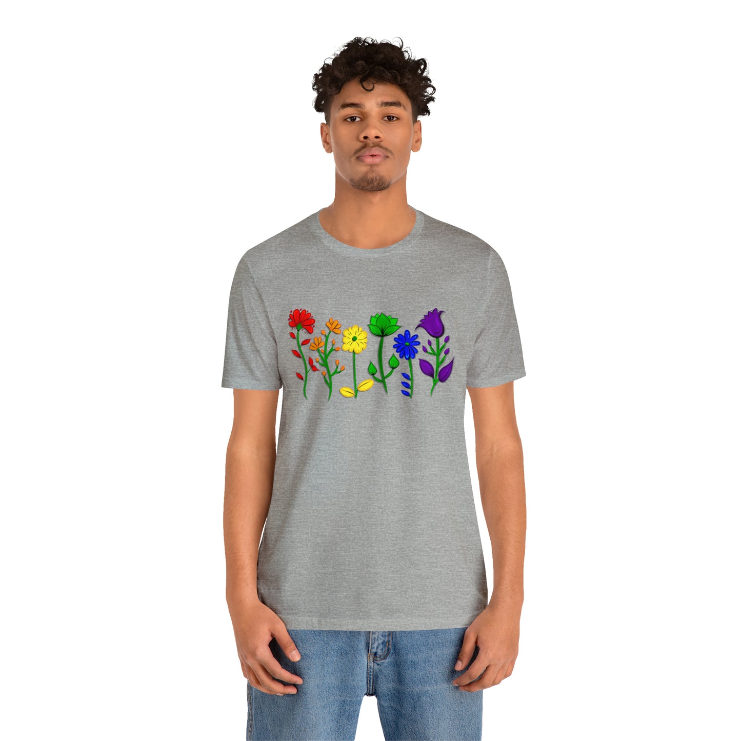 Rainbow Flowers Unisex Tshirt