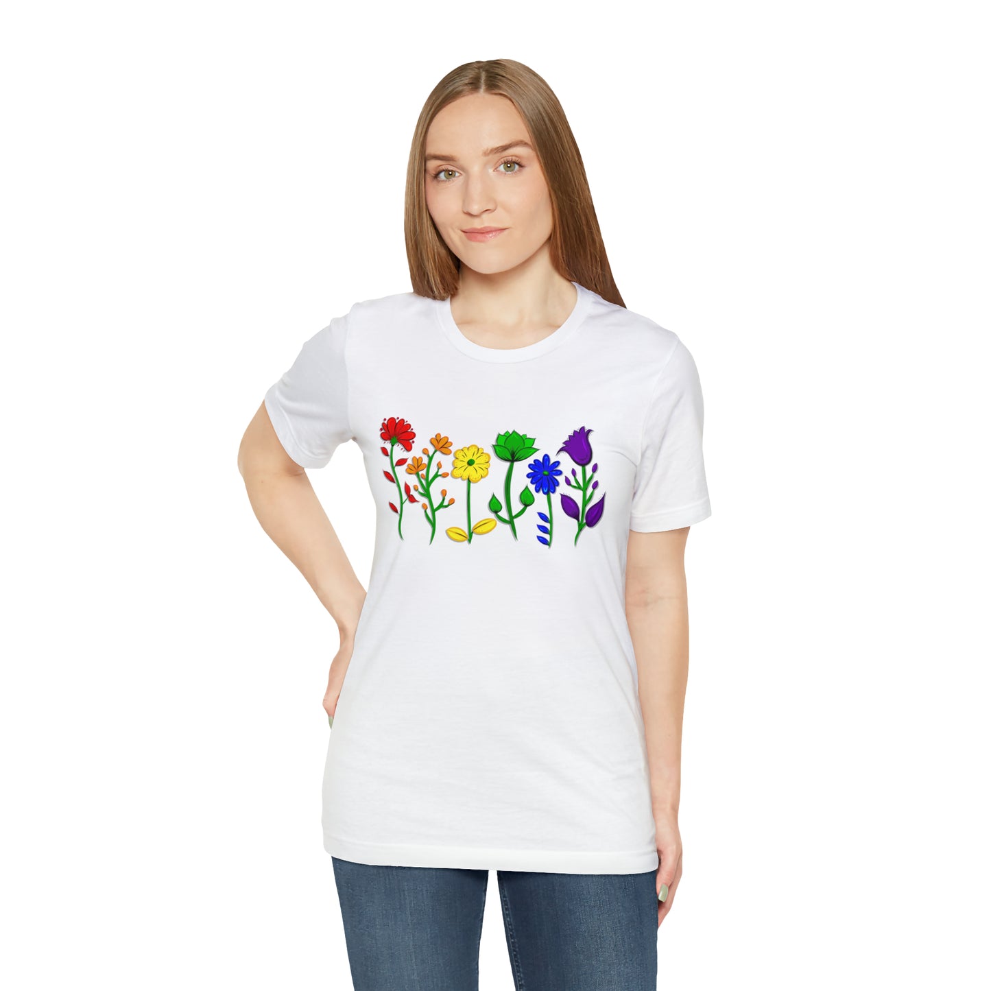 Rainbow Flowers Unisex Tshirt