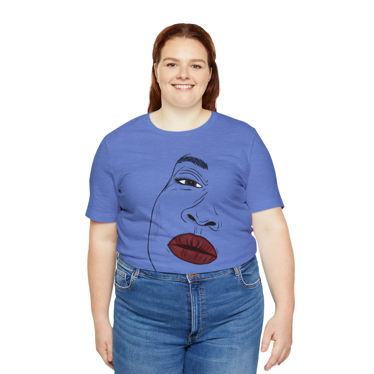 A t-shirt featuring an illustration of a compassionate and nurturing woman. The design showcases a caring woman, symbolizing empathy and kindness. This t-shirt serves as a visual representation of the importance of compassion and caring for others.