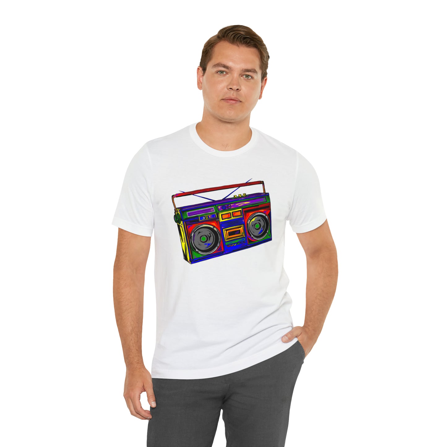 Rainbow Full Color Boombox Unisex Heavy Cotton Tee