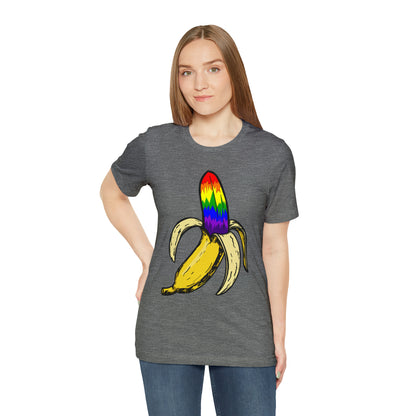 Rainbow Banana Unisex Jersey Short Sleeve Tee