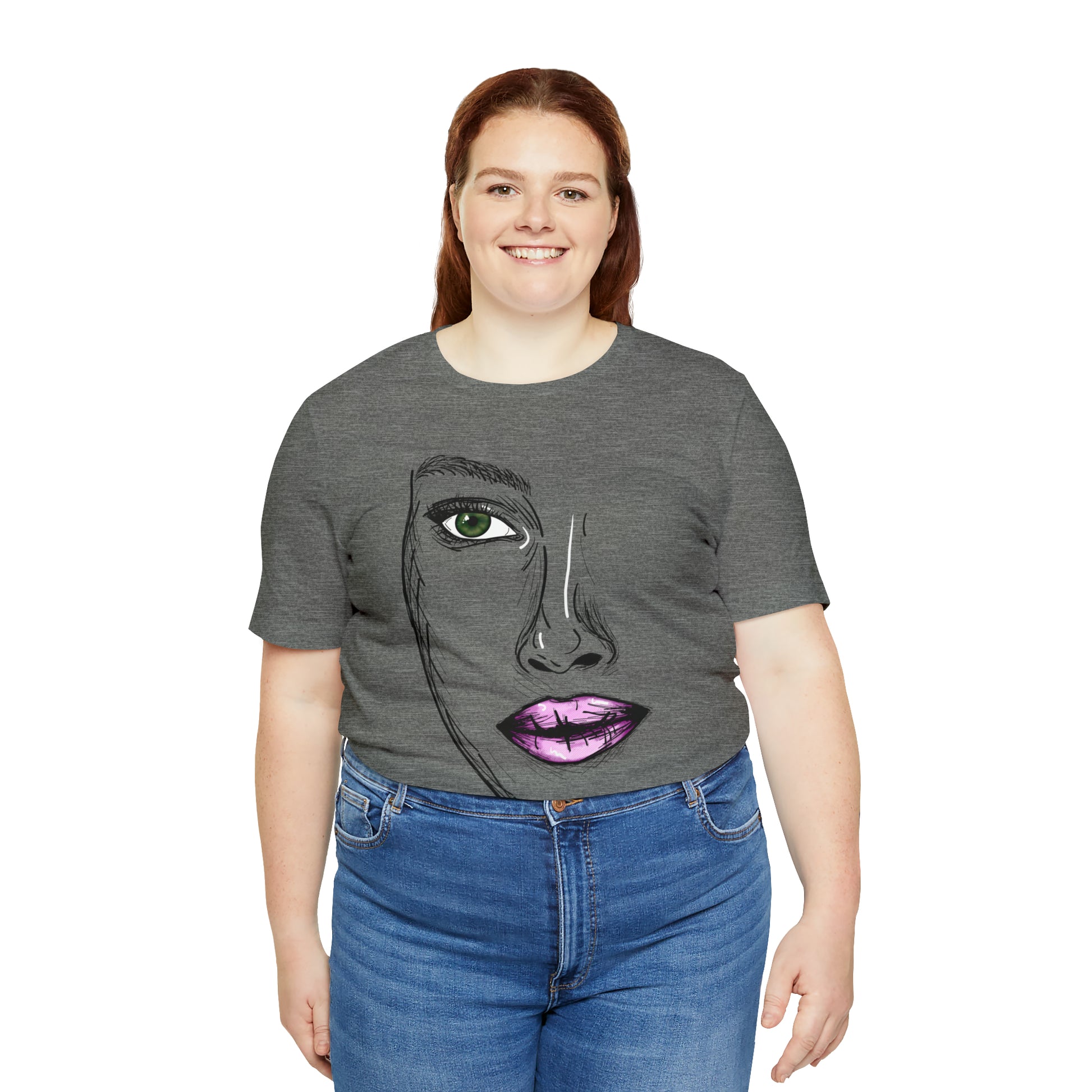 A vibrant and captivating t-shirt featuring an artistic depiction of a beautiful woman. The design celebrates the diverse beauty of women and their empowering presence. The colors and details of the artwork make it a true standout piece. Perfect for making a fashion statement and embracing the beauty within.