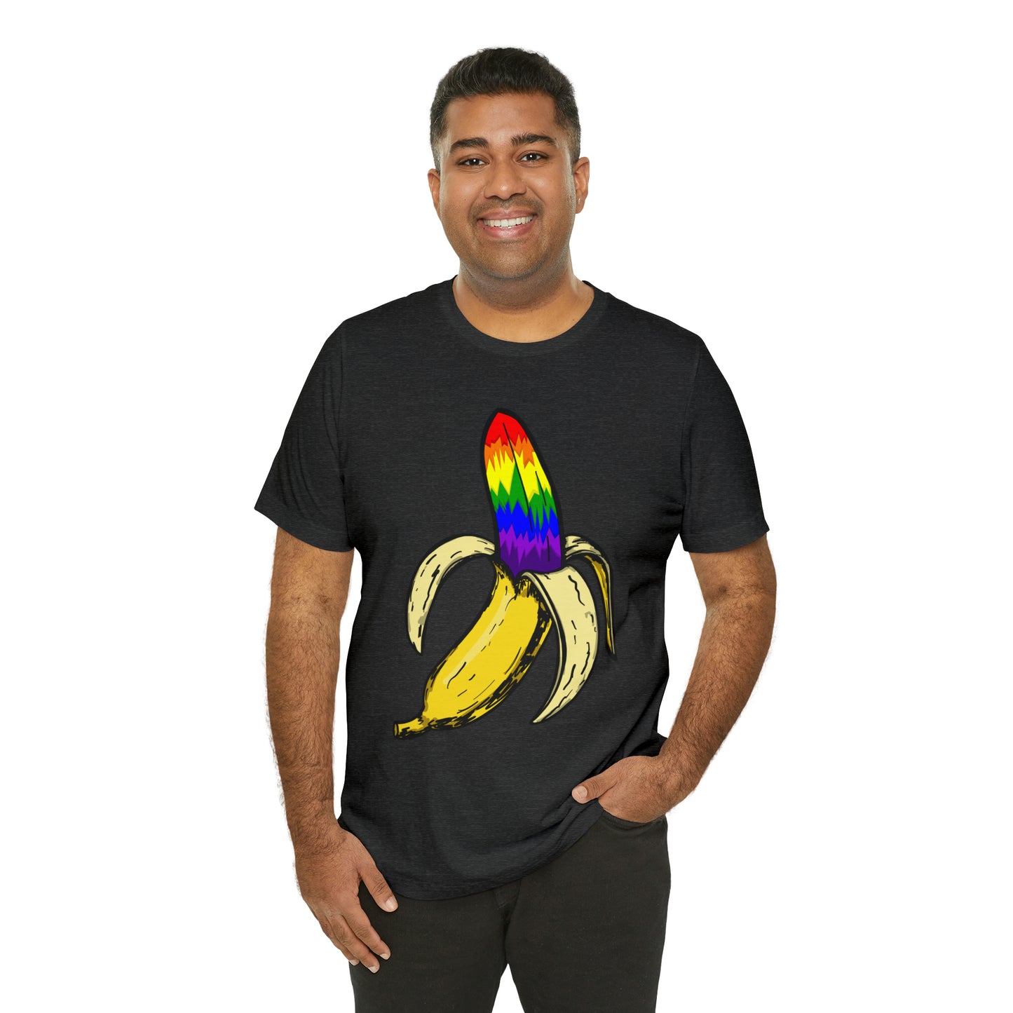 Rainbow Banana Unisex Jersey Short Sleeve Tee