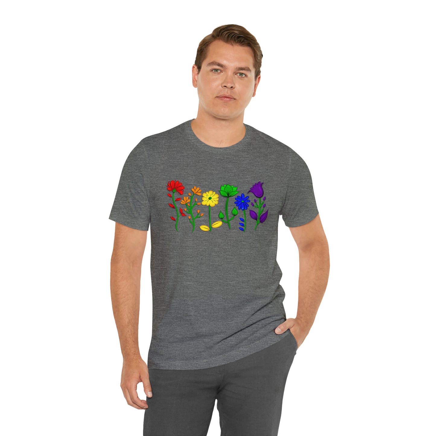 Rainbow Flowers Unisex Tshirt