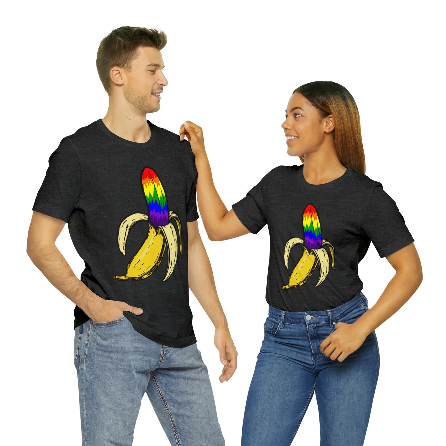 Rainbow Banana Unisex Jersey Short Sleeve Tee