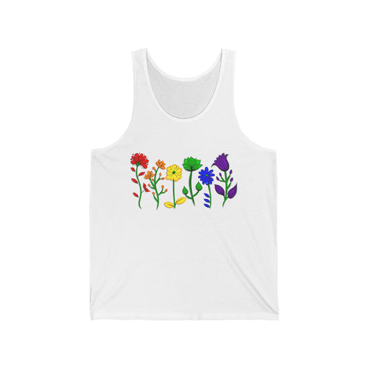 Flowers Unisex Jersey Tank