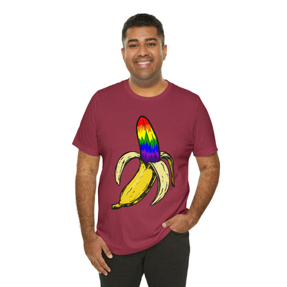 Rainbow Banana Unisex Jersey Short Sleeve Tee