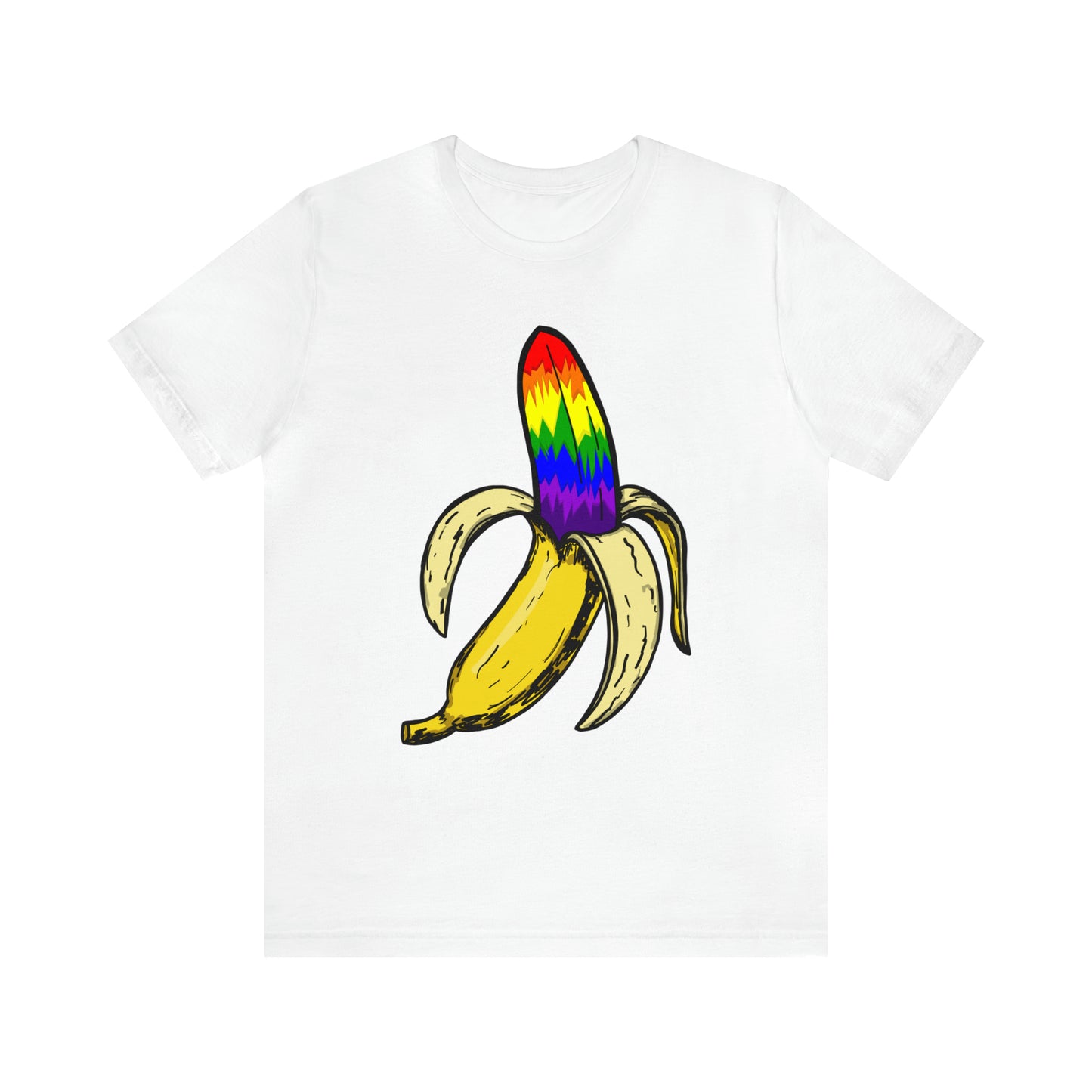 Rainbow Banana Unisex Jersey Short Sleeve Tee