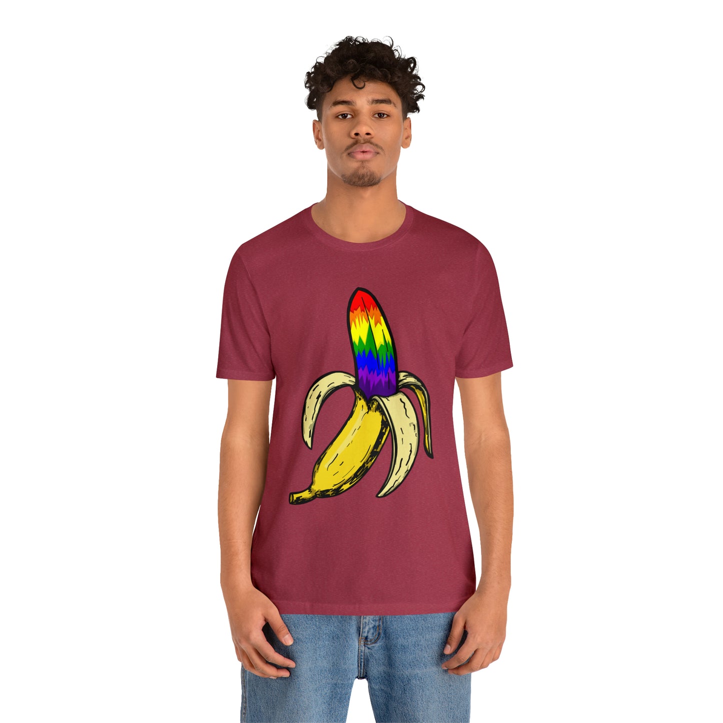 Rainbow Banana Unisex Jersey Short Sleeve Tee