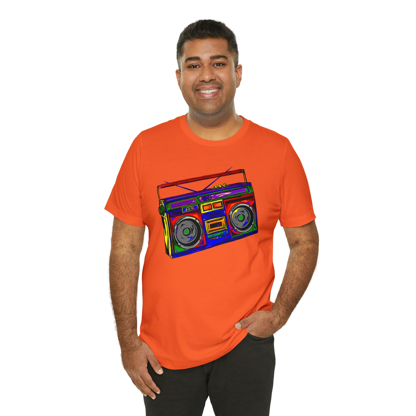 Rainbow Full Color Boombox Unisex Heavy Cotton Tee